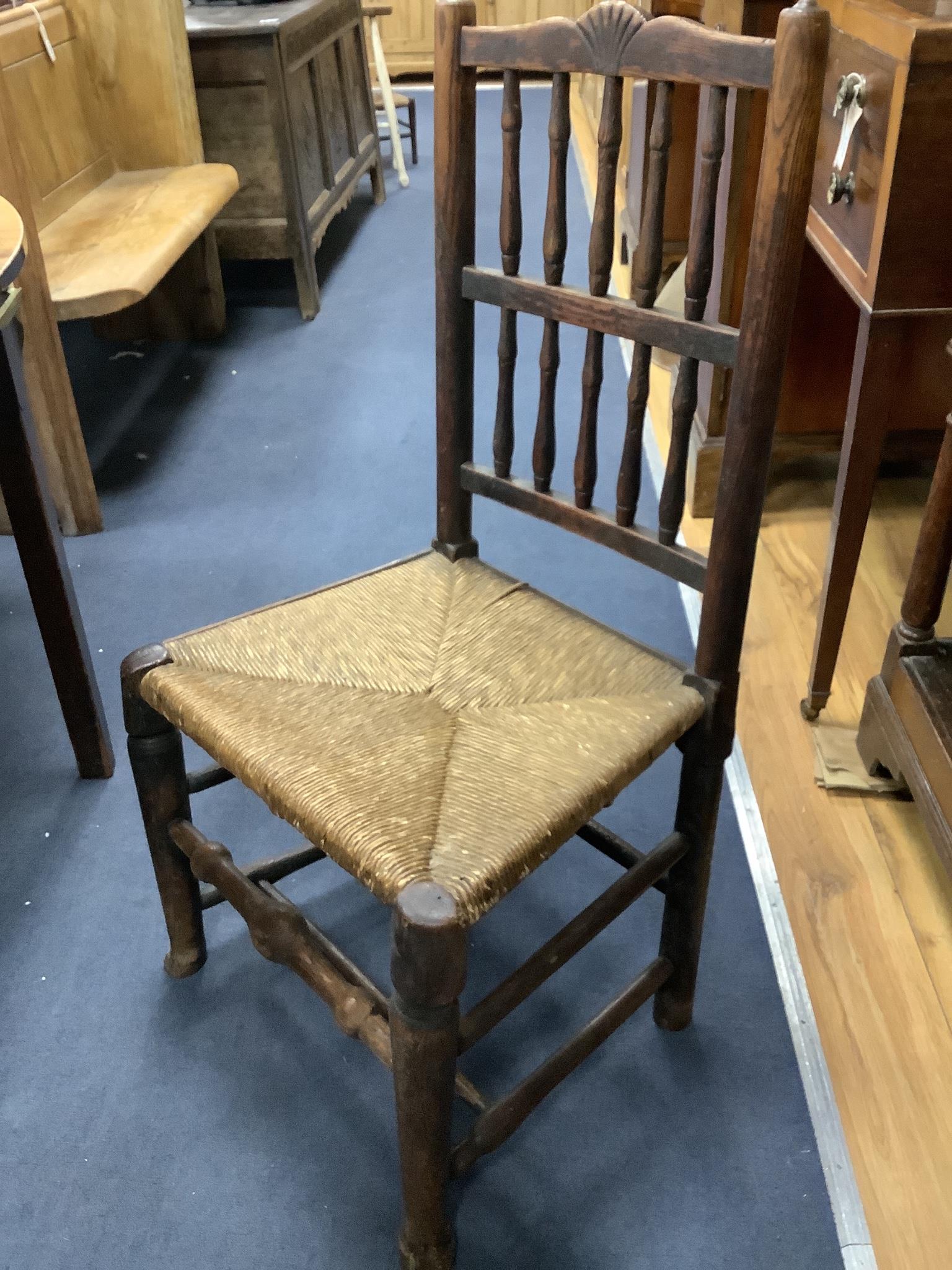 A Georgian mahogany elbow chair and three other single chairs (4)